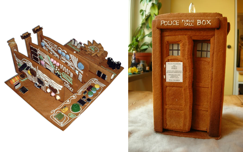 Geeky Crafts - Gingerbread CPU and TARDIS