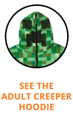 Adult Creeper Hoodie for Minecraft Halloween Costume