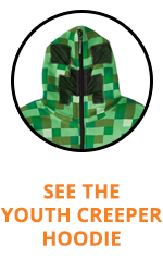 Youth Creeper Hoodie for Minecraft Halloween