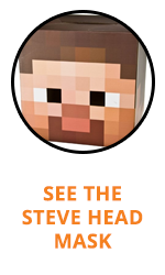 Steve Head Mask for Minecraft Halloween Costume