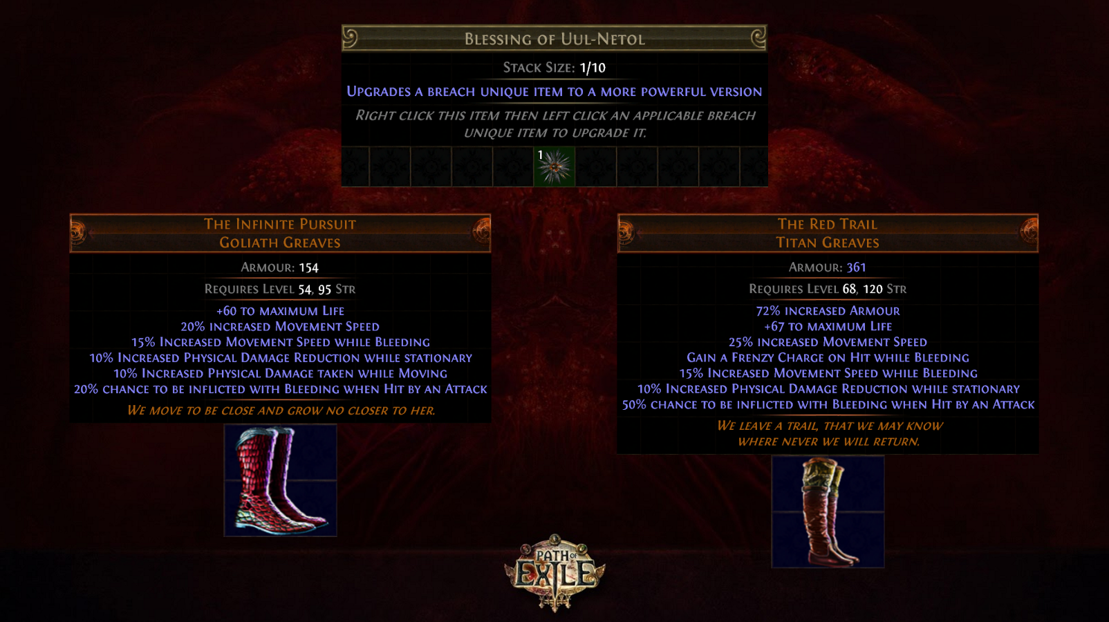 Breach unique items have twists in Path of Exile
