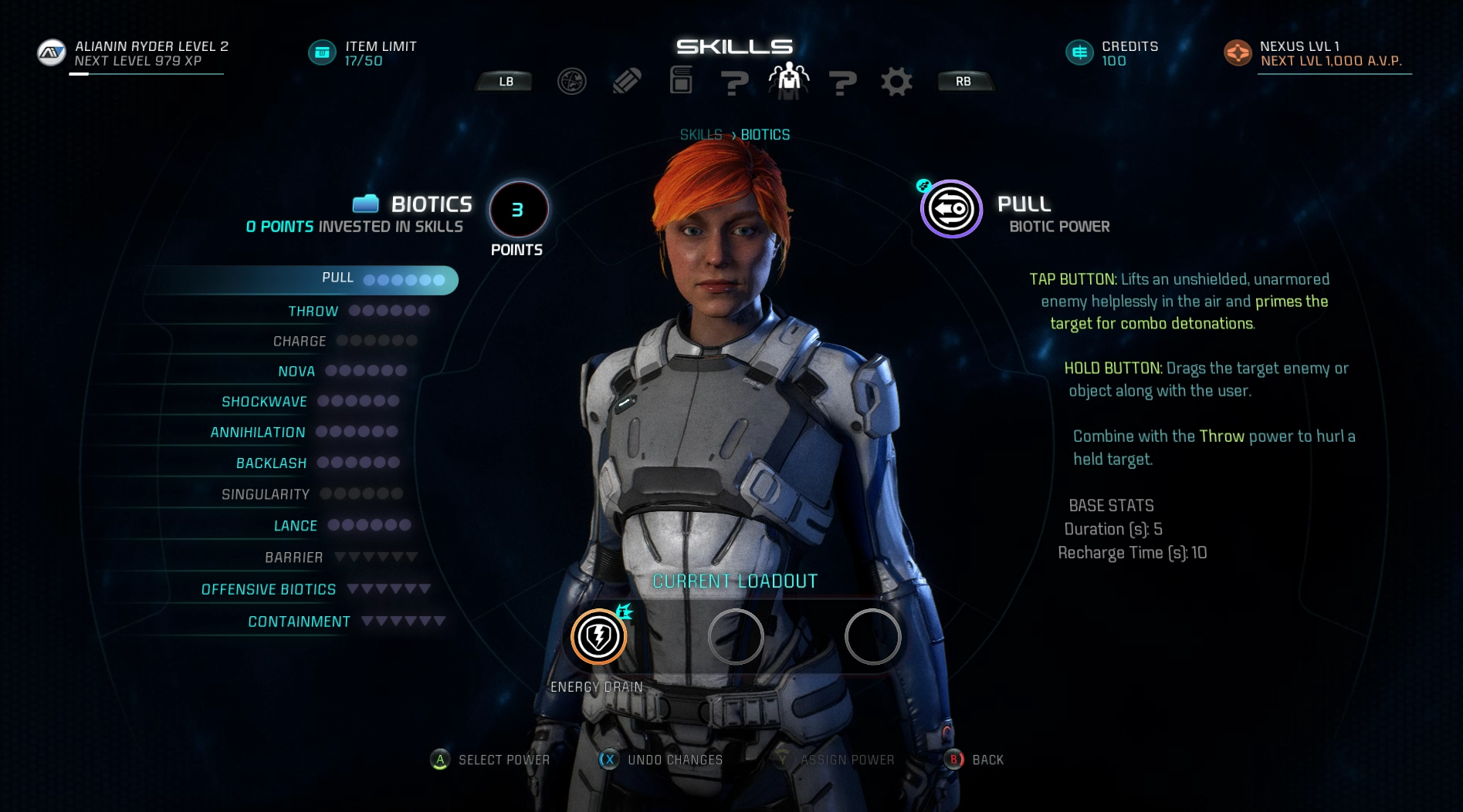 Mass Effect: Andromeda - Biotics Skills