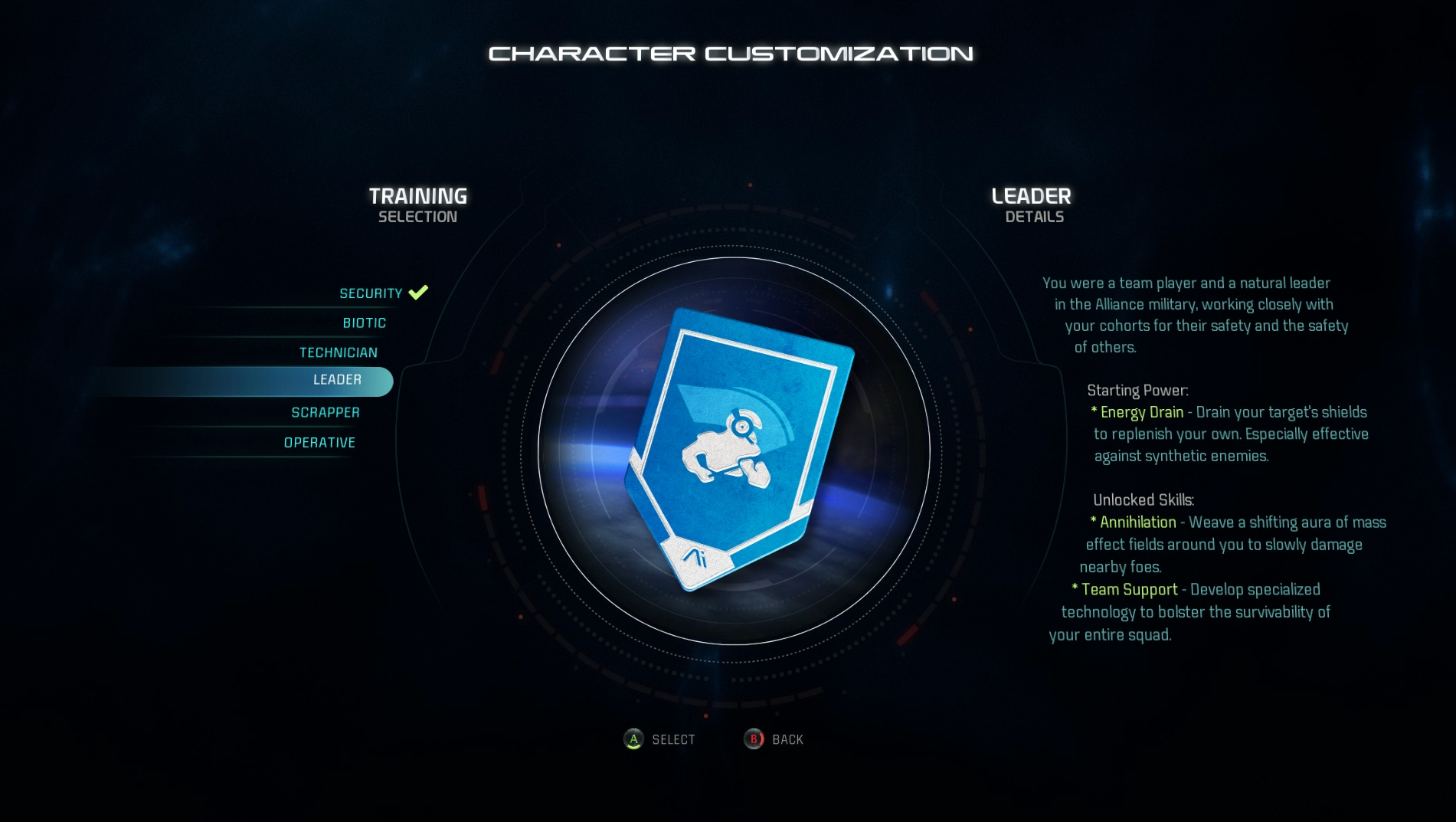 Mass Effect: Andromeda Training Selection Guide