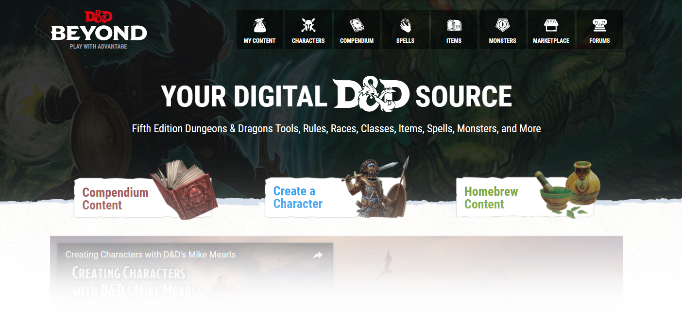 D&D Beyond Launches Today, Bringing Players Digital D&D 5E Content and